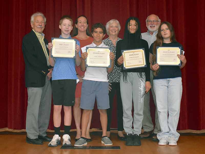Local children learn about the Mitchell Map in Urbanna, Virginia