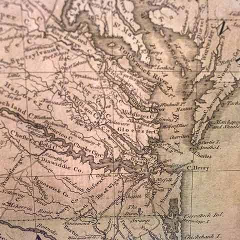 The Mitchell Map in Urbanna, Virginia